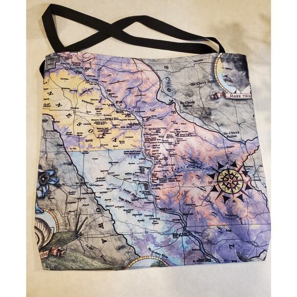 Mark Twain Map Tote Bag - Picture 2 of 14